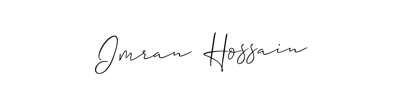 The best way (Allison_Script) to make a short signature is to pick only two or three words in your name. The name Imran  Hossain include a total of six letters. For converting this name. Imran  Hossain signature style 2 images and pictures png