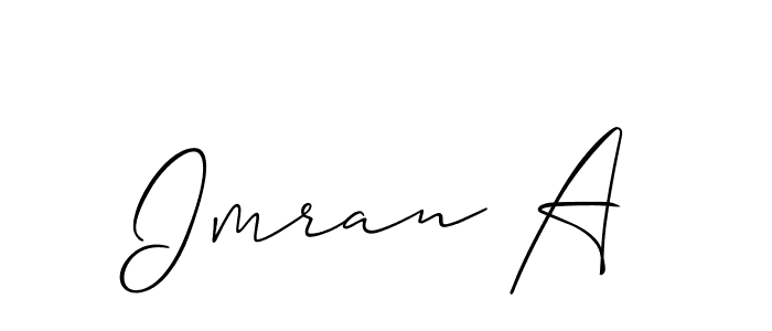 It looks lik you need a new signature style for name Imran A. Design unique handwritten (Allison_Script) signature with our free signature maker in just a few clicks. Imran A signature style 2 images and pictures png