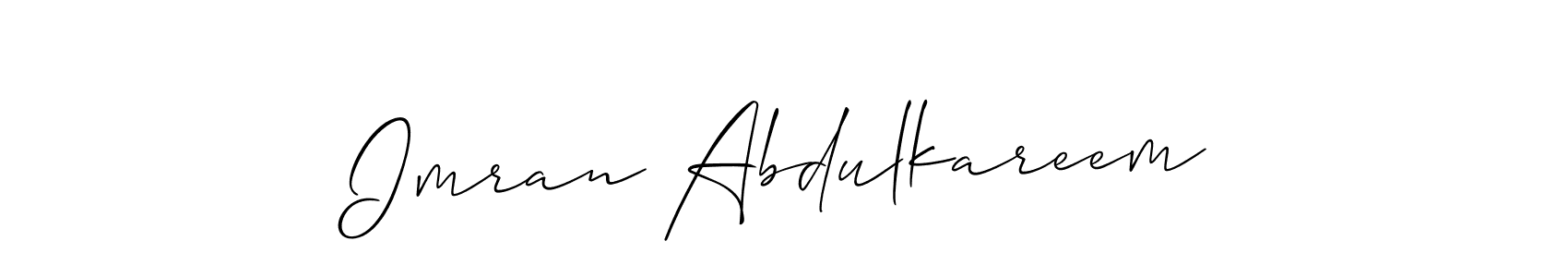 It looks lik you need a new signature style for name Imran Abdulkareem. Design unique handwritten (Allison_Script) signature with our free signature maker in just a few clicks. Imran Abdulkareem signature style 2 images and pictures png