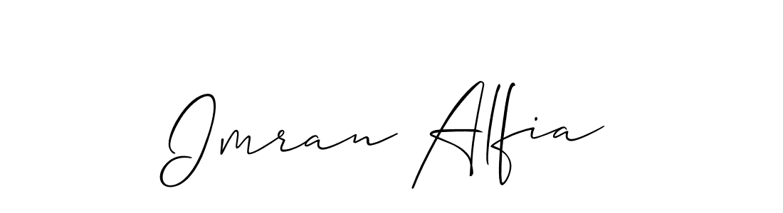 The best way (Allison_Script) to make a short signature is to pick only two or three words in your name. The name Imran Alfia include a total of six letters. For converting this name. Imran Alfia signature style 2 images and pictures png