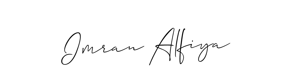 Make a beautiful signature design for name Imran Alfiya. With this signature (Allison_Script) style, you can create a handwritten signature for free. Imran Alfiya signature style 2 images and pictures png