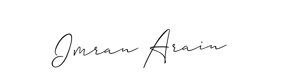 Use a signature maker to create a handwritten signature online. With this signature software, you can design (Allison_Script) your own signature for name Imran Arain. Imran Arain signature style 2 images and pictures png