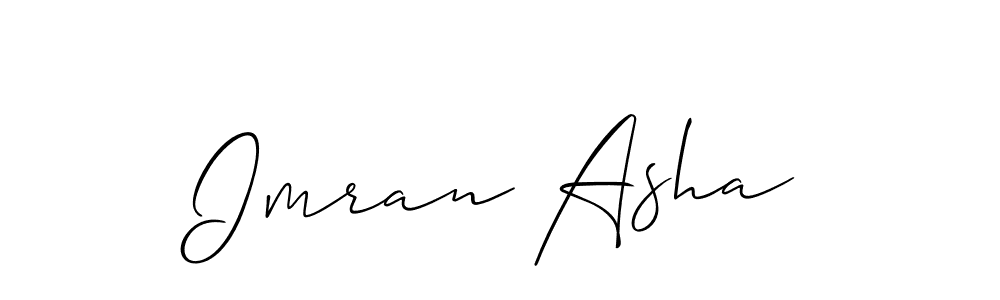 Also we have Imran Asha name is the best signature style. Create professional handwritten signature collection using Allison_Script autograph style. Imran Asha signature style 2 images and pictures png