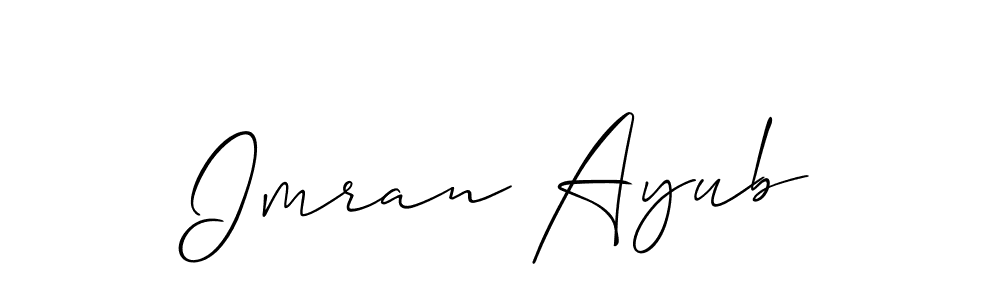 Allison_Script is a professional signature style that is perfect for those who want to add a touch of class to their signature. It is also a great choice for those who want to make their signature more unique. Get Imran Ayub name to fancy signature for free. Imran Ayub signature style 2 images and pictures png