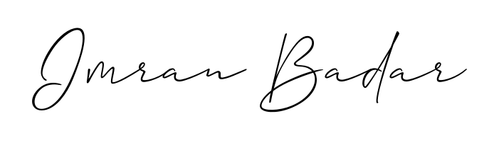 Personalize your online presence with Imran Badar signature rendered in elegant Allison_Script font. Great for website footers and blogs. Imran Badar signature style 2 images and pictures png