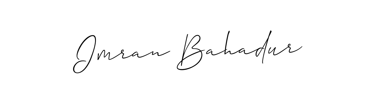 Imran Bahadur stylish signature style. Best Handwritten Sign (Allison_Script) for my name. Handwritten Signature Collection Ideas for my name Imran Bahadur. Imran Bahadur signature style 2 images and pictures png