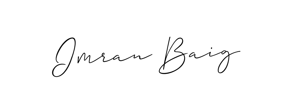 Create a beautiful signature design for name Imran Baig. With this signature (Allison_Script) fonts, you can make a handwritten signature for free. Imran Baig signature style 2 images and pictures png