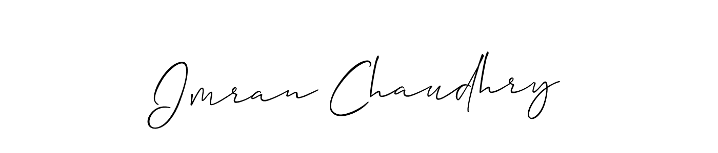 Design your own signature with our free online signature maker. With this signature software, you can create a handwritten (Allison_Script) signature for name Imran Chaudhry. Imran Chaudhry signature style 2 images and pictures png