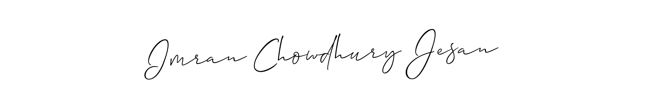 Use a signature maker to create a handwritten signature online. With this signature software, you can design (Allison_Script) your own signature for name Imran Chowdhury Jesan. Imran Chowdhury Jesan signature style 2 images and pictures png