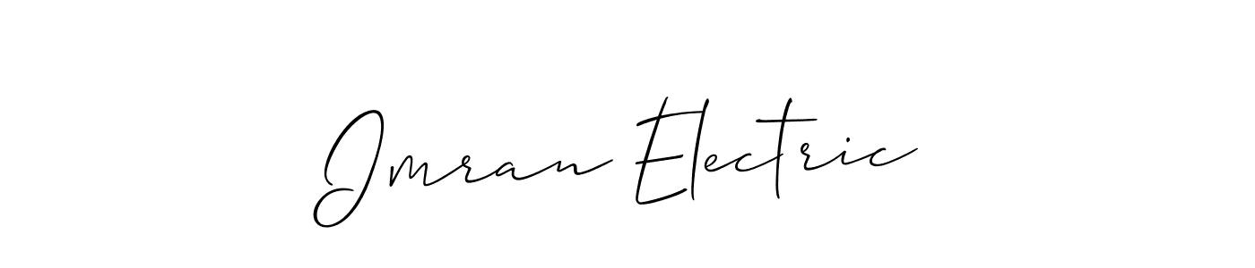 Use a signature maker to create a handwritten signature online. With this signature software, you can design (Allison_Script) your own signature for name Imran Electric. Imran Electric signature style 2 images and pictures png