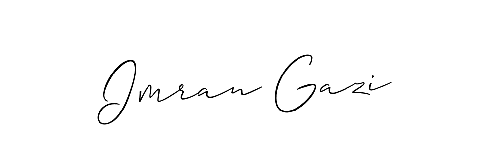 How to make Imran Gazi name signature. Use Allison_Script style for creating short signs online. This is the latest handwritten sign. Imran Gazi signature style 2 images and pictures png