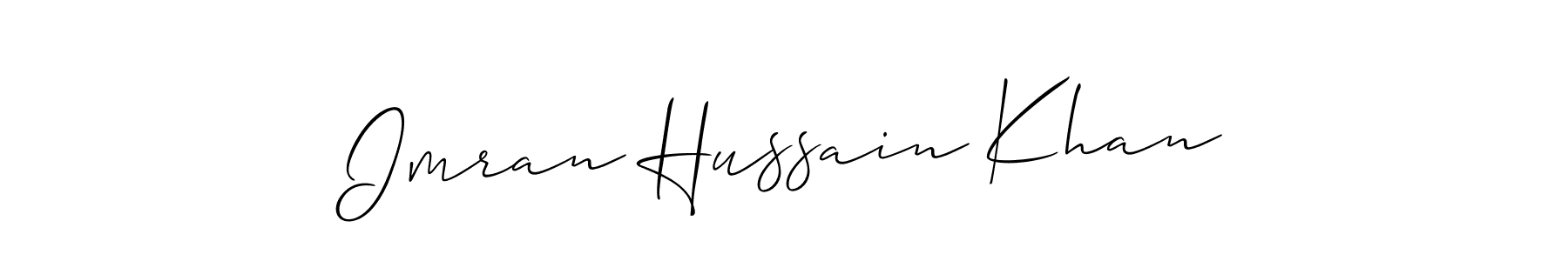Allison_Script is a professional signature style that is perfect for those who want to add a touch of class to their signature. It is also a great choice for those who want to make their signature more unique. Get Imran Hussain Khan name to fancy signature for free. Imran Hussain Khan signature style 2 images and pictures png