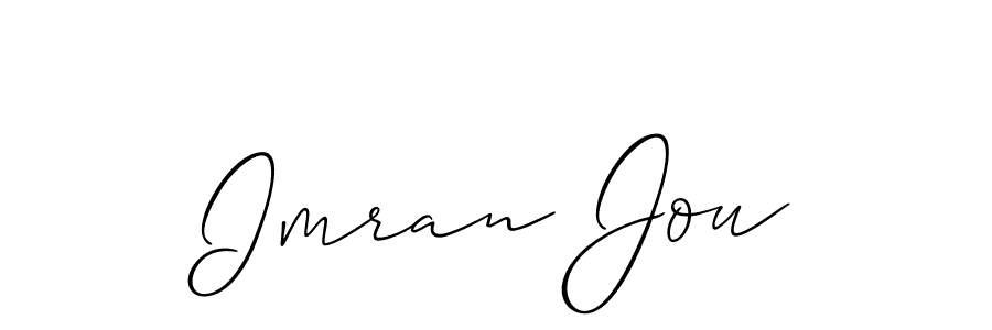 Use a signature maker to create a handwritten signature online. With this signature software, you can design (Allison_Script) your own signature for name Imran Jou. Imran Jou signature style 2 images and pictures png
