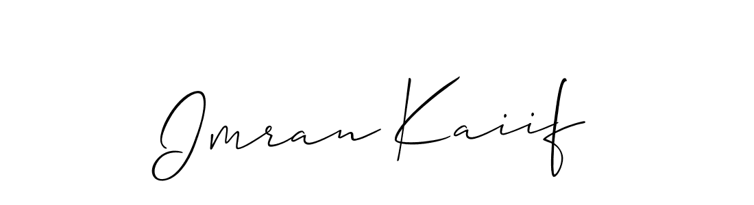 Use a signature maker to create a handwritten signature online. With this signature software, you can design (Allison_Script) your own signature for name Imran Kaiif. Imran Kaiif signature style 2 images and pictures png