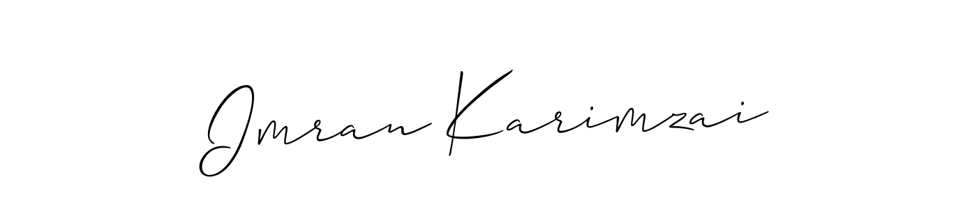 How to make Imran Karimzai name signature. Use Allison_Script style for creating short signs online. This is the latest handwritten sign. Imran Karimzai signature style 2 images and pictures png
