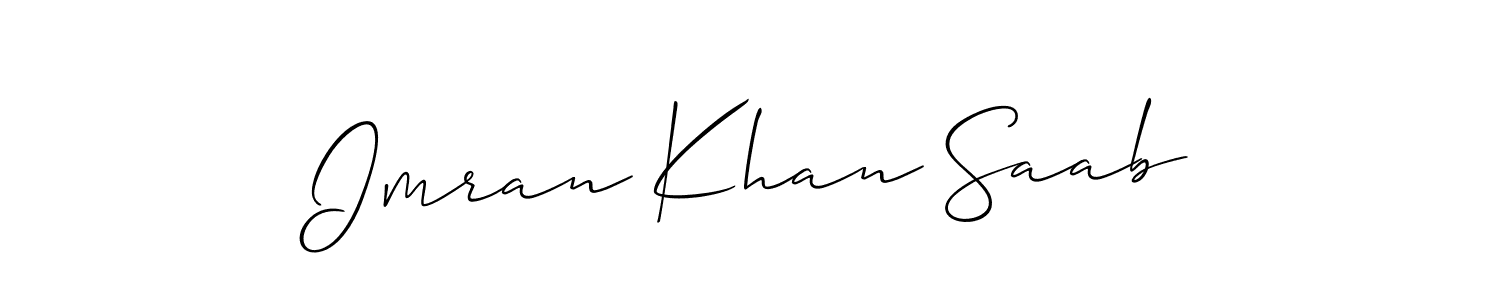 Make a beautiful signature design for name Imran Khan Saab. With this signature (Allison_Script) style, you can create a handwritten signature for free. Imran Khan Saab signature style 2 images and pictures png