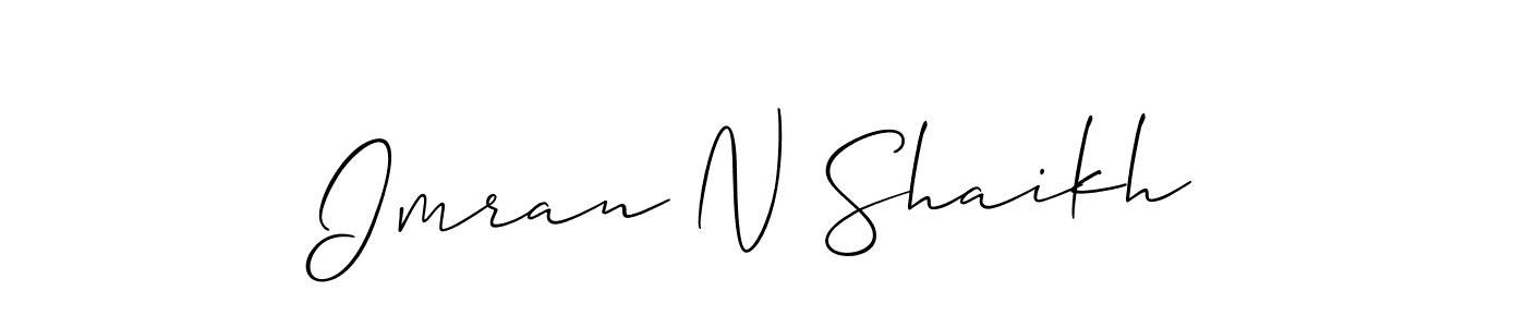 Make a beautiful signature design for name Imran N Shaikh. With this signature (Allison_Script) style, you can create a handwritten signature for free. Imran N Shaikh signature style 2 images and pictures png