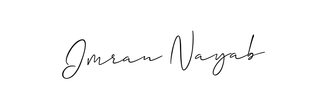 if you are searching for the best signature style for your name Imran Nayab. so please give up your signature search. here we have designed multiple signature styles  using Allison_Script. Imran Nayab signature style 2 images and pictures png