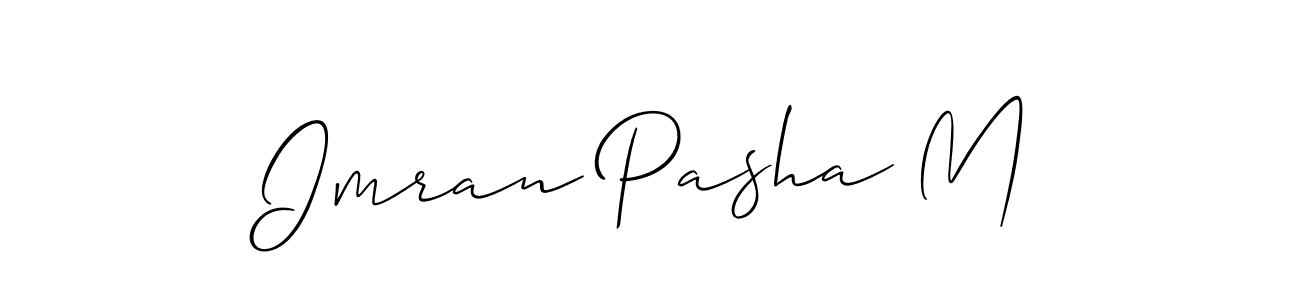 This is the best signature style for the Imran Pasha M name. Also you like these signature font (Allison_Script). Mix name signature. Imran Pasha M signature style 2 images and pictures png