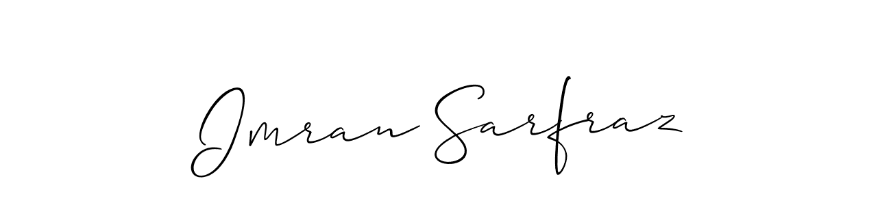 The best way (Allison_Script) to make a short signature is to pick only two or three words in your name. The name Imran Sarfraz include a total of six letters. For converting this name. Imran Sarfraz signature style 2 images and pictures png