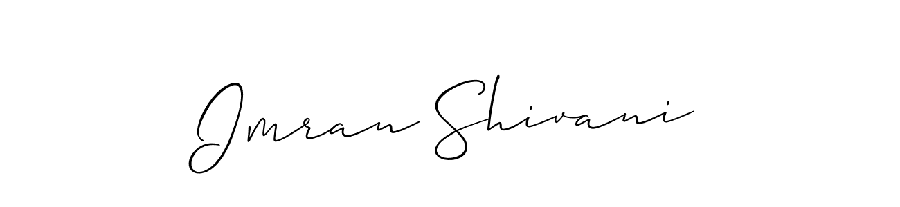 How to make Imran Shivani signature? Allison_Script is a professional autograph style. Create handwritten signature for Imran Shivani name. Imran Shivani signature style 2 images and pictures png