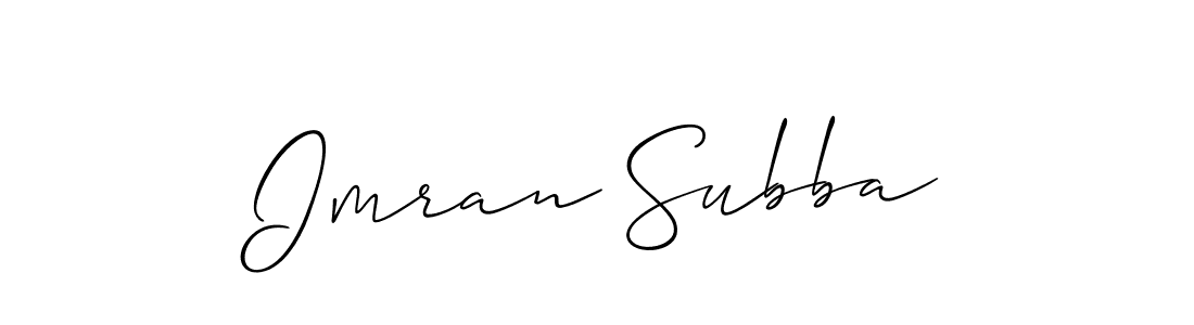 Use a signature maker to create a handwritten signature online. With this signature software, you can design (Allison_Script) your own signature for name Imran Subba. Imran Subba signature style 2 images and pictures png
