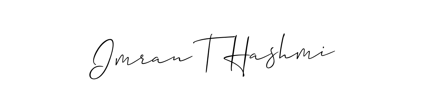 Use a signature maker to create a handwritten signature online. With this signature software, you can design (Allison_Script) your own signature for name Imran T Hashmi. Imran T Hashmi signature style 2 images and pictures png