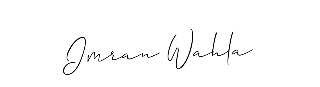 Design your own signature with our free online signature maker. With this signature software, you can create a handwritten (Allison_Script) signature for name Imran Wahla. Imran Wahla signature style 2 images and pictures png