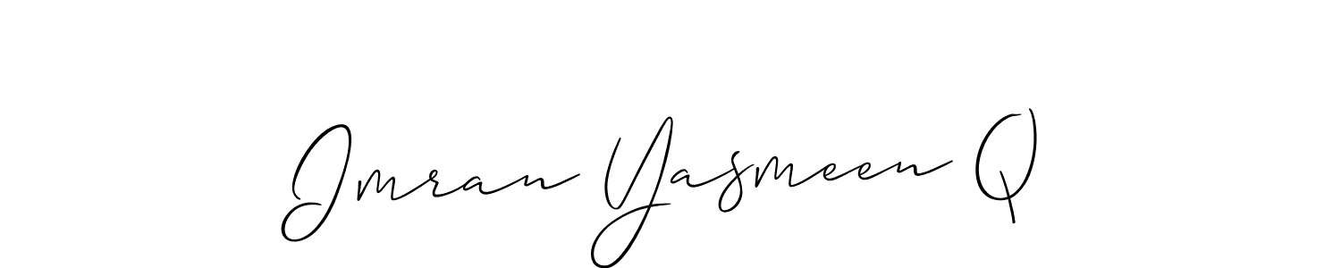 Similarly Allison_Script is the best handwritten signature design. Signature creator online .You can use it as an online autograph creator for name Imran Yasmeen Q. Imran Yasmeen Q signature style 2 images and pictures png