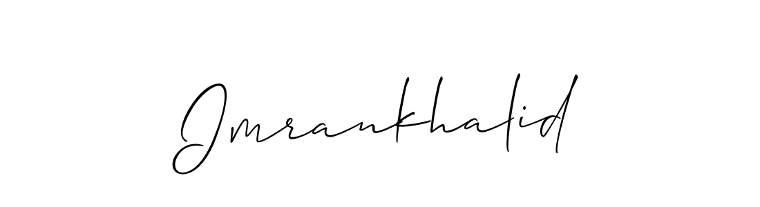 Allison_Script is a professional signature style that is perfect for those who want to add a touch of class to their signature. It is also a great choice for those who want to make their signature more unique. Get Imrankhalid name to fancy signature for free. Imrankhalid signature style 2 images and pictures png