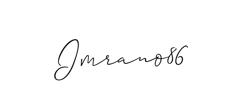 The best way (Allison_Script) to make a short signature is to pick only two or three words in your name. The name Imrano86 include a total of six letters. For converting this name. Imrano86 signature style 2 images and pictures png