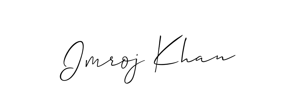 Make a short Imroj Khan signature style. Manage your documents anywhere anytime using Allison_Script. Create and add eSignatures, submit forms, share and send files easily. Imroj Khan signature style 2 images and pictures png