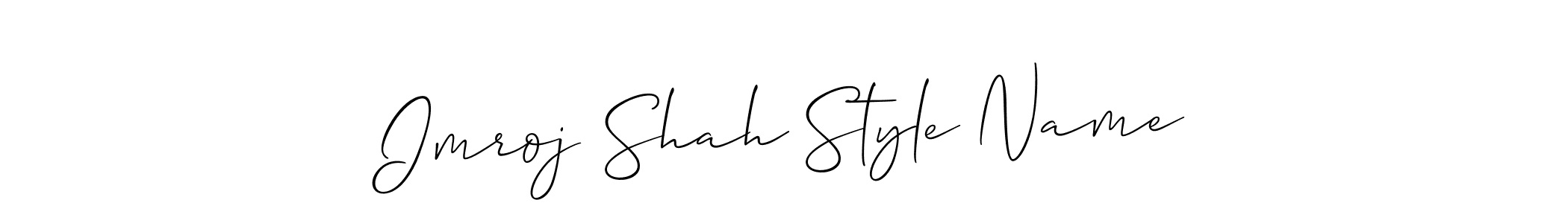 Imroj Shah Style Name stylish signature style. Best Handwritten Sign (Allison_Script) for my name. Handwritten Signature Collection Ideas for my name Imroj Shah Style Name. Imroj Shah Style Name signature style 2 images and pictures png