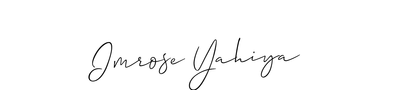Design your own signature with our free online signature maker. With this signature software, you can create a handwritten (Allison_Script) signature for name Imrose Yahiya. Imrose Yahiya signature style 2 images and pictures png
