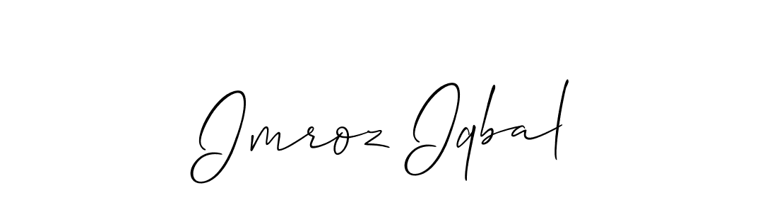 Imroz Iqbal stylish signature style. Best Handwritten Sign (Allison_Script) for my name. Handwritten Signature Collection Ideas for my name Imroz Iqbal. Imroz Iqbal signature style 2 images and pictures png