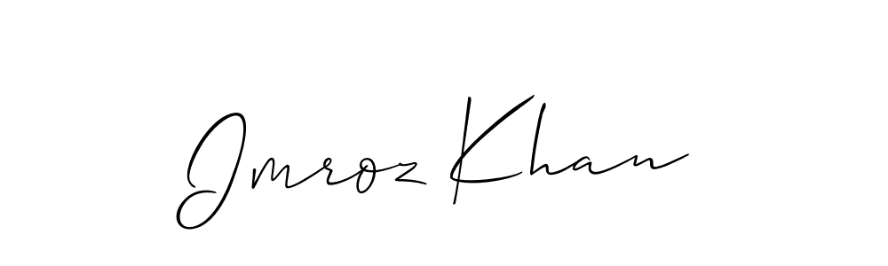 Similarly Allison_Script is the best handwritten signature design. Signature creator online .You can use it as an online autograph creator for name Imroz Khan. Imroz Khan signature style 2 images and pictures png