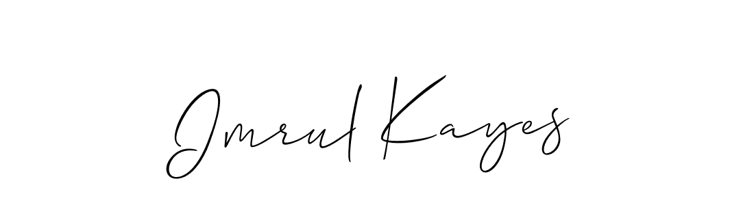 Make a beautiful signature design for name Imrul Kayes. With this signature (Allison_Script) style, you can create a handwritten signature for free. Imrul Kayes signature style 2 images and pictures png