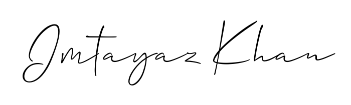 A classic penmanship look for Imtayaz Khan. The Allison_Script font brings timeless elegance and confidence to every signed document. Imtayaz Khan signature style 2 images and pictures png