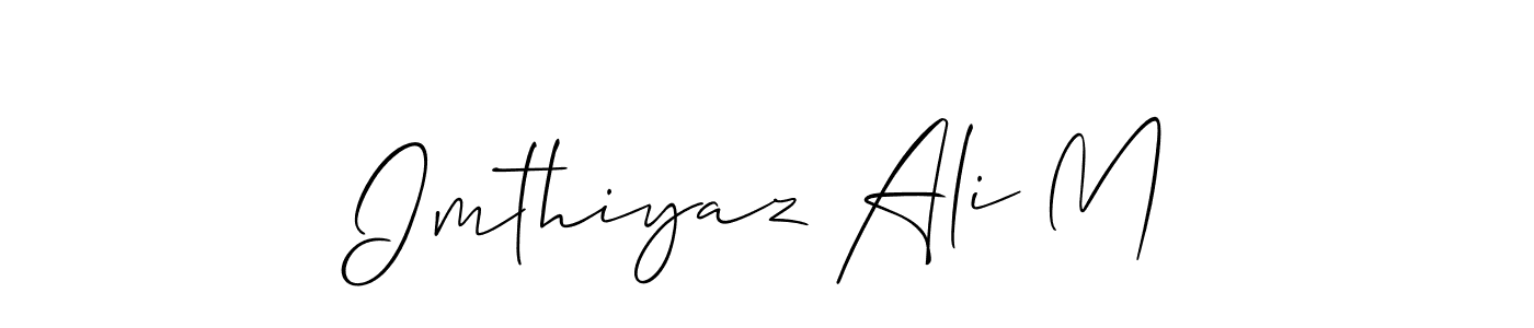 This is the best signature style for the Imthiyaz Ali M name. Also you like these signature font (Allison_Script). Mix name signature. Imthiyaz Ali M signature style 2 images and pictures png