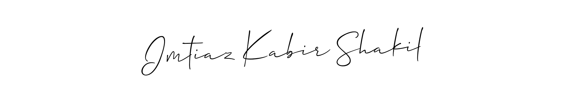 Also we have Imtiaz Kabir Shakil name is the best signature style. Create professional handwritten signature collection using Allison_Script autograph style. Imtiaz Kabir Shakil signature style 2 images and pictures png