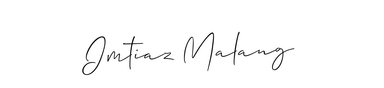 Allison_Script is a professional signature style that is perfect for those who want to add a touch of class to their signature. It is also a great choice for those who want to make their signature more unique. Get Imtiaz Malang name to fancy signature for free. Imtiaz Malang signature style 2 images and pictures png