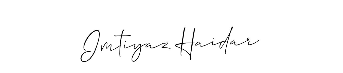 How to make Imtiyaz Haidar signature? Allison_Script is a professional autograph style. Create handwritten signature for Imtiyaz Haidar name. Imtiyaz Haidar signature style 2 images and pictures png