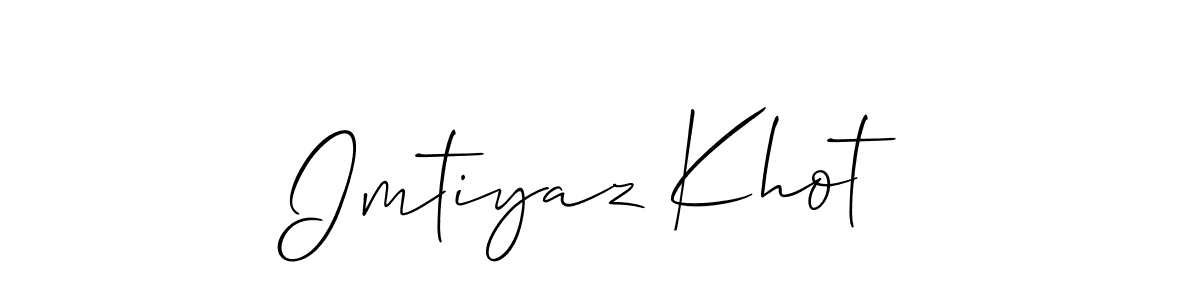 The best way (Allison_Script) to make a short signature is to pick only two or three words in your name. The name Imtiyaz Khot include a total of six letters. For converting this name. Imtiyaz Khot signature style 2 images and pictures png