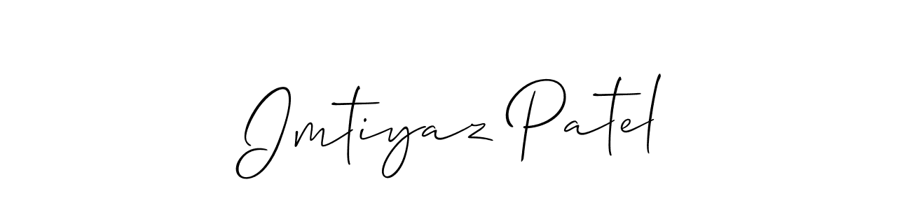 Create a beautiful signature design for name Imtiyaz Patel. With this signature (Allison_Script) fonts, you can make a handwritten signature for free. Imtiyaz Patel signature style 2 images and pictures png