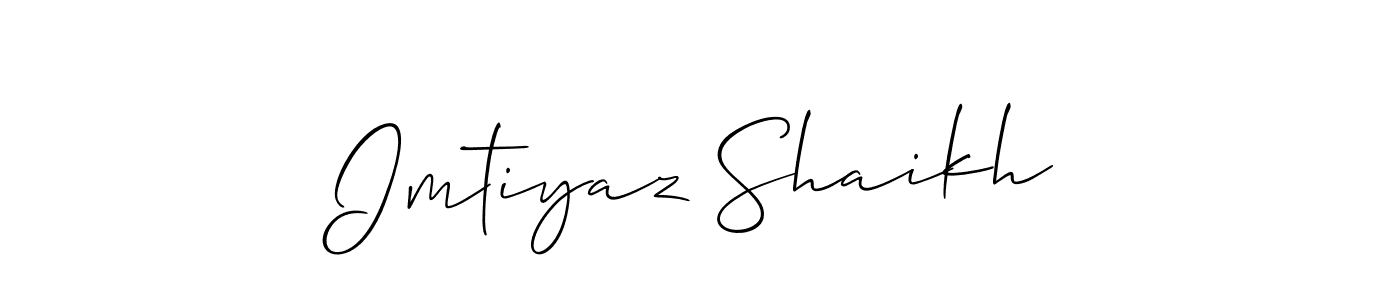 It looks lik you need a new signature style for name Imtiyaz Shaikh. Design unique handwritten (Allison_Script) signature with our free signature maker in just a few clicks. Imtiyaz Shaikh signature style 2 images and pictures png