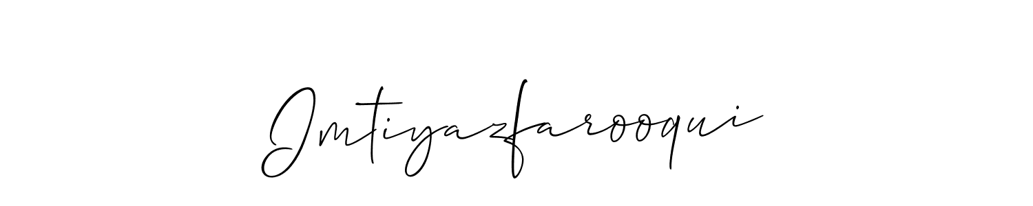 if you are searching for the best signature style for your name Imtiyazfarooqui. so please give up your signature search. here we have designed multiple signature styles  using Allison_Script. Imtiyazfarooqui signature style 2 images and pictures png