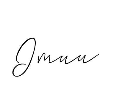 Design your own signature with our free online signature maker. With this signature software, you can create a handwritten (Allison_Script) signature for name Imuu. Imuu signature style 2 images and pictures png