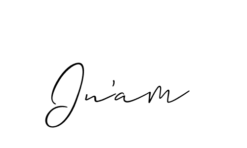 Allison_Script is a professional signature style that is perfect for those who want to add a touch of class to their signature. It is also a great choice for those who want to make their signature more unique. Get In'am name to fancy signature for free. In'am signature style 2 images and pictures png