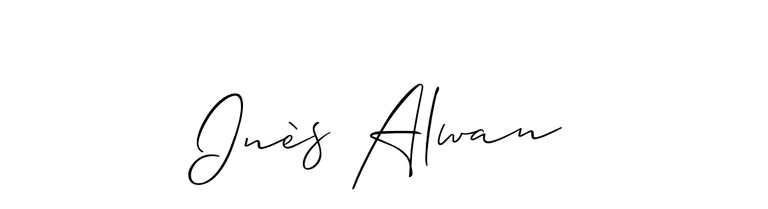 Create a beautiful signature design for name Inès Alwan. With this signature (Allison_Script) fonts, you can make a handwritten signature for free. Inès Alwan signature style 2 images and pictures png