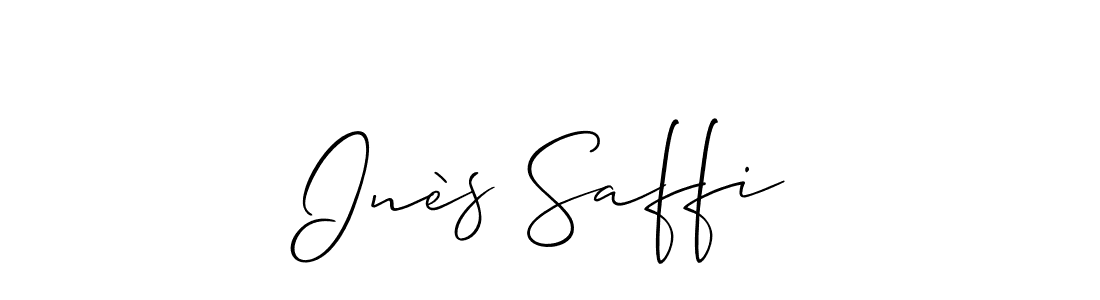 if you are searching for the best signature style for your name Inès Saffi. so please give up your signature search. here we have designed multiple signature styles  using Allison_Script. Inès Saffi signature style 2 images and pictures png